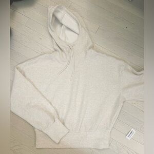 Textured White/cream Hoodie